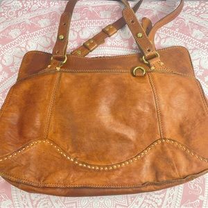 Lucky Brand Tote Brown Distressed Leather Hobo